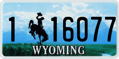 WY license plate 116077