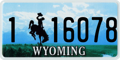 WY license plate 116078