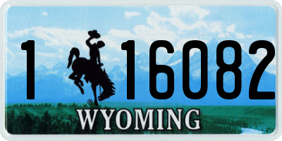 WY license plate 116082