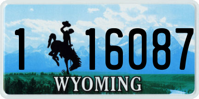WY license plate 116087