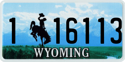WY license plate 116113