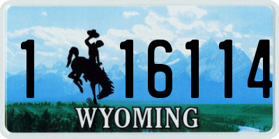 WY license plate 116114