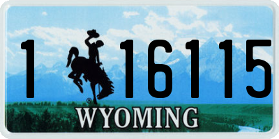 WY license plate 116115