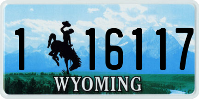 WY license plate 116117