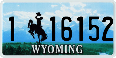 WY license plate 116152