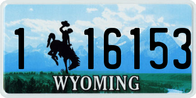 WY license plate 116153