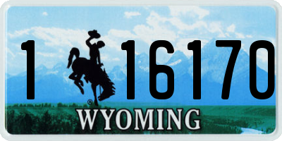WY license plate 116170