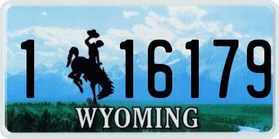 WY license plate 116179