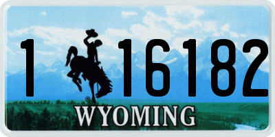 WY license plate 116182