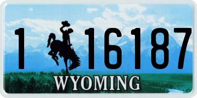 WY license plate 116187