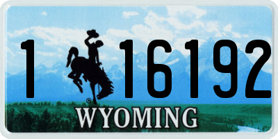 WY license plate 116192