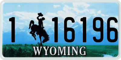 WY license plate 116196