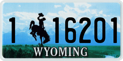 WY license plate 116201