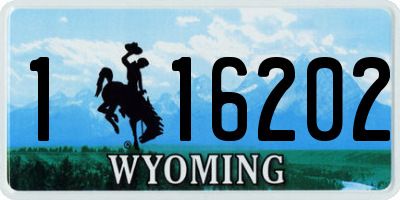 WY license plate 116202
