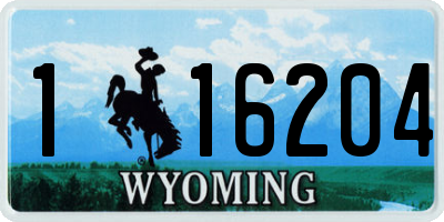 WY license plate 116204