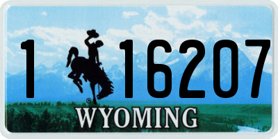 WY license plate 116207