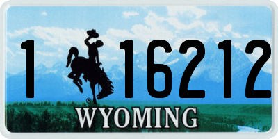 WY license plate 116212