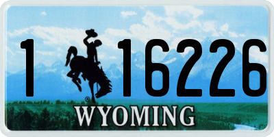 WY license plate 116226