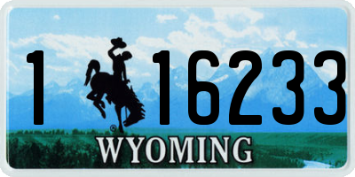 WY license plate 116233