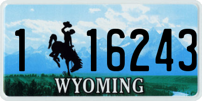 WY license plate 116243
