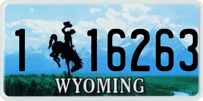 WY license plate 116263