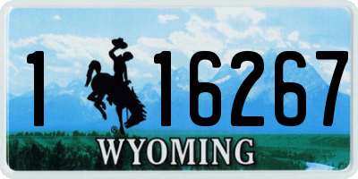 WY license plate 116267