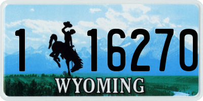 WY license plate 116270
