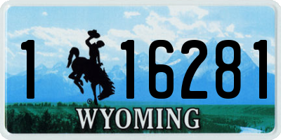 WY license plate 116281