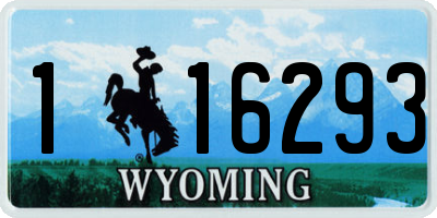 WY license plate 116293