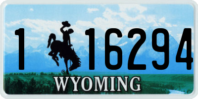 WY license plate 116294