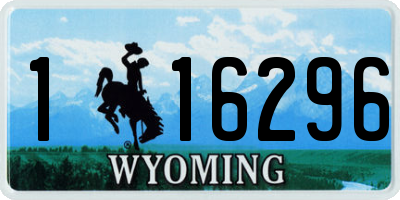 WY license plate 116296
