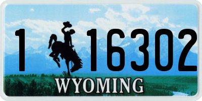 WY license plate 116302