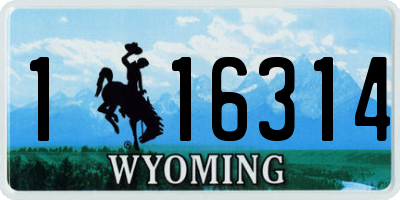 WY license plate 116314