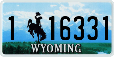 WY license plate 116331