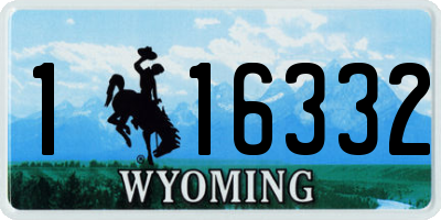 WY license plate 116332