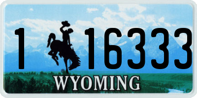 WY license plate 116333