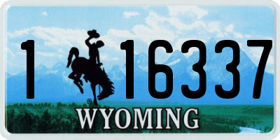 WY license plate 116337