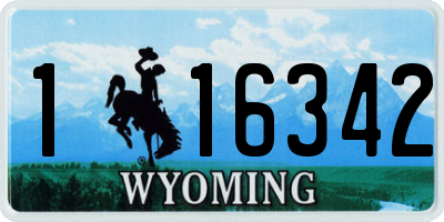 WY license plate 116342