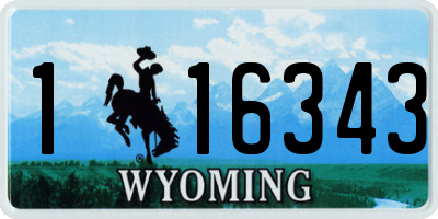 WY license plate 116343