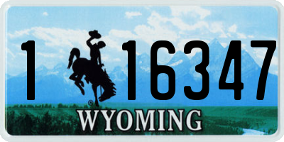 WY license plate 116347