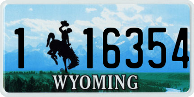 WY license plate 116354