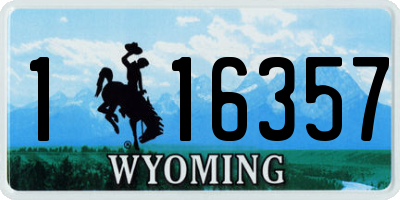 WY license plate 116357