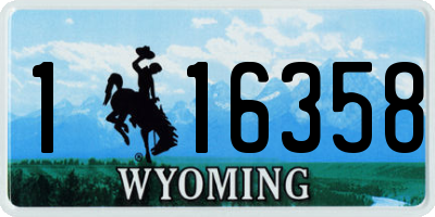 WY license plate 116358