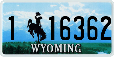 WY license plate 116362