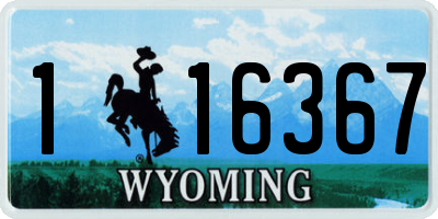 WY license plate 116367
