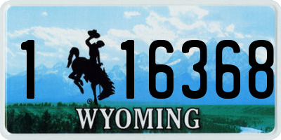 WY license plate 116368