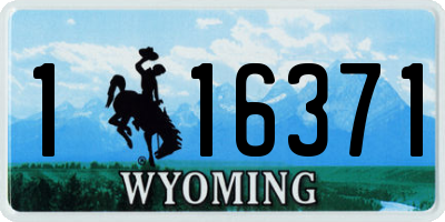 WY license plate 116371