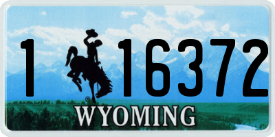 WY license plate 116372