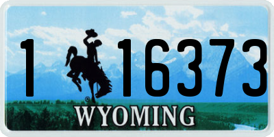 WY license plate 116373