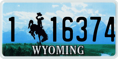 WY license plate 116374